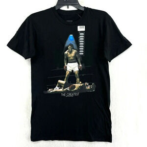 Muhammad Ali All Over Again Shirt Mens S Black Graphic Print American Classics